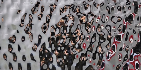 Blacha ozdobna srebrna fala tłoczona stal nierdzewna dekoracyjna water ripple 122x240 cm